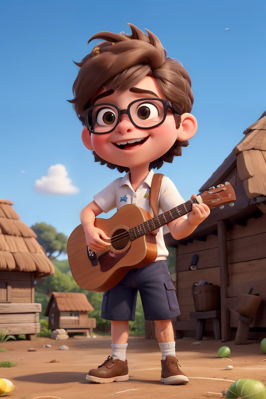 Obra-prima, de melhor qualidade, estilo Disney, em cima de um palco com luzes, A tall, skinny, stocky adult white man with a neat beard and glasses and playing a blue drum kit and singing into the microphone with short black hair with a small topknot, A tall, thin, stocky young white man with a well-groomed beard wearing glasses with neatly cut brown hair and a small bald spot in front of his hair playing keyboard and singing into the microphone, um menino adolescente magro branco altura alta com cabelo preto curto e uma franja pequena, playing white electric bass and singing into the microphone, uma adolescente branco magro com cabelo curto castanho claro com uma franjinha tocando guitarra, uma menina adulta branca magra com curvas bem definidas com cabelo ondulado castanho e olhos verdes cantando com microfone, uma menina adulta branca pequena magrinha com olhos castanhos com cabelo ondulado castanho com mexas loiras cantando no microfone, uma menina branca magra com cabelo liso castanho com as pontas bem loiras olhos verdes cantando no microfone, uma menina branca alta magra um pouco mais encorpada que as outras com cabelo liso castanho olhos castanhos cantando no microfone.