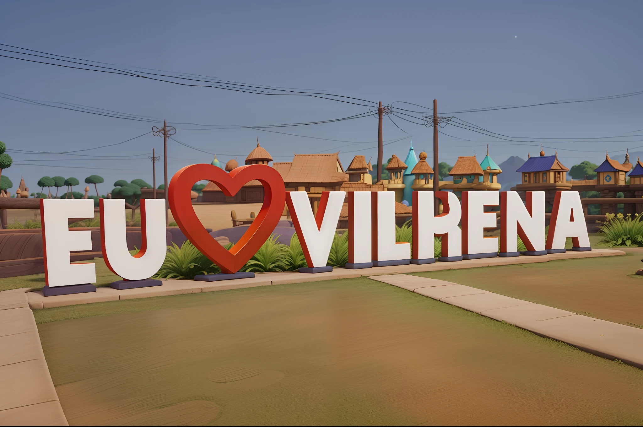 um letreiro estilo disney pixar, alta qualidade, melhor qualidade