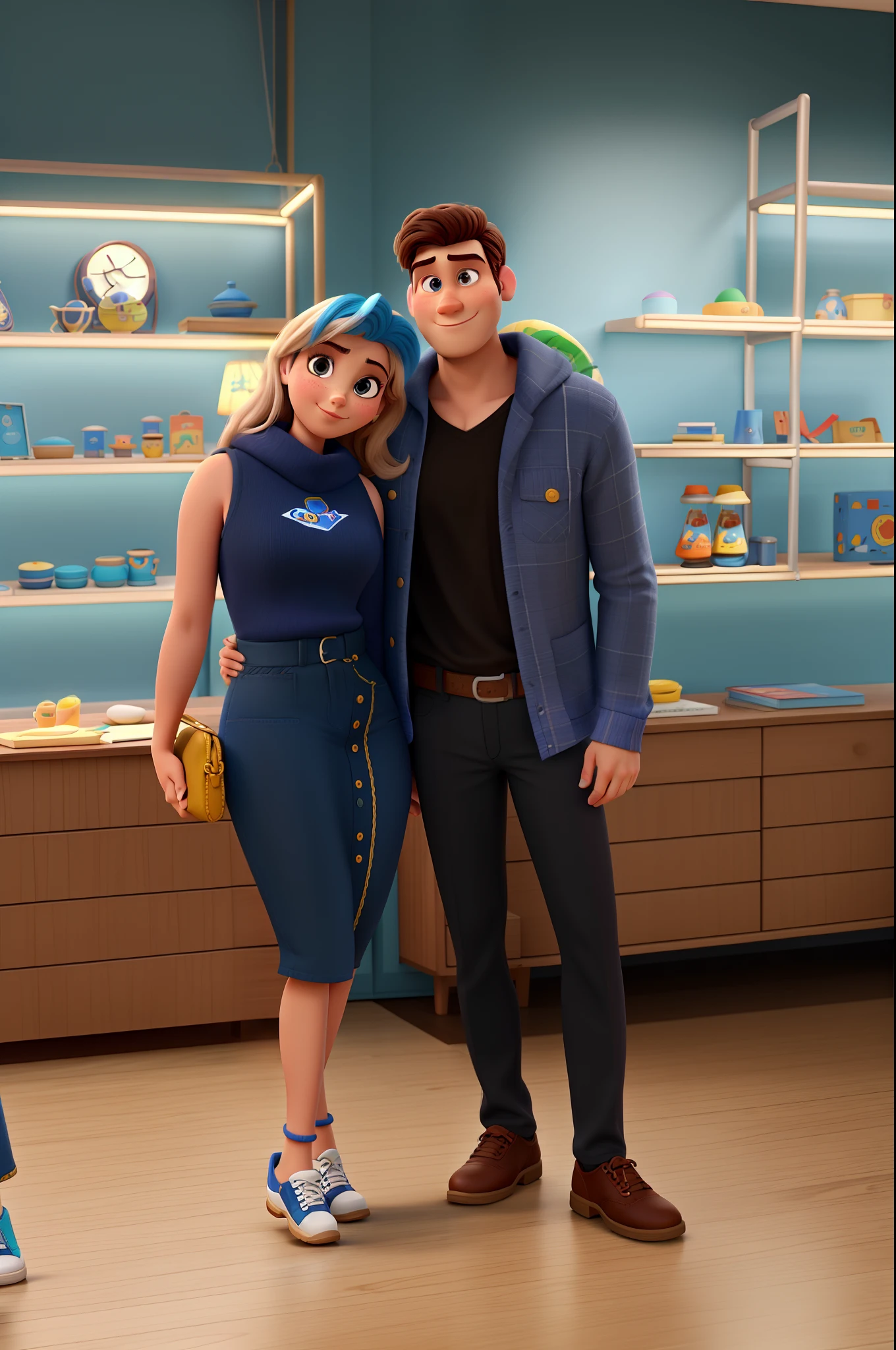 Mulher e homem estilo Disney pixar ,alta qualidade,melhor qualidade