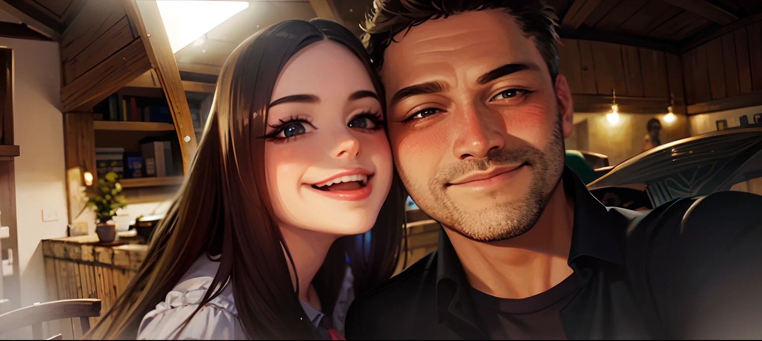 Pintura guache hiper detalhada de um elfo bonito, macho, beber em uma taverna medieval lotada, playful smile on face, [hyper realistic], Handsome, 1 menino, chiseled features), (Magia negra: 1.2), maduro, warm ilumination, traje de cavaleiro, pele brilhante natural, Olhando para o Viewer, cabelos longos, (Volumetric lighting), atmosphric perspective, dust particles, eixo de luz, (e_Foxy:0.7), m_WLOP, (e_Landscape:0.7)