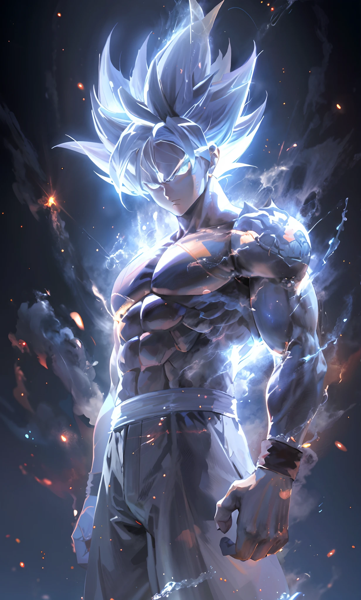 a close up of a person with a very large body and a very big body, ultra instinct, an epic anime of a energy man, 4 k manga wallpaper, super saiyan blue, anime wallaper, 4k anime wallpaper, anime wallpaper 4k, anime wallpaper 4 k, character dragonball, highly detailed portrait of goku, human goku, super saiyan goku