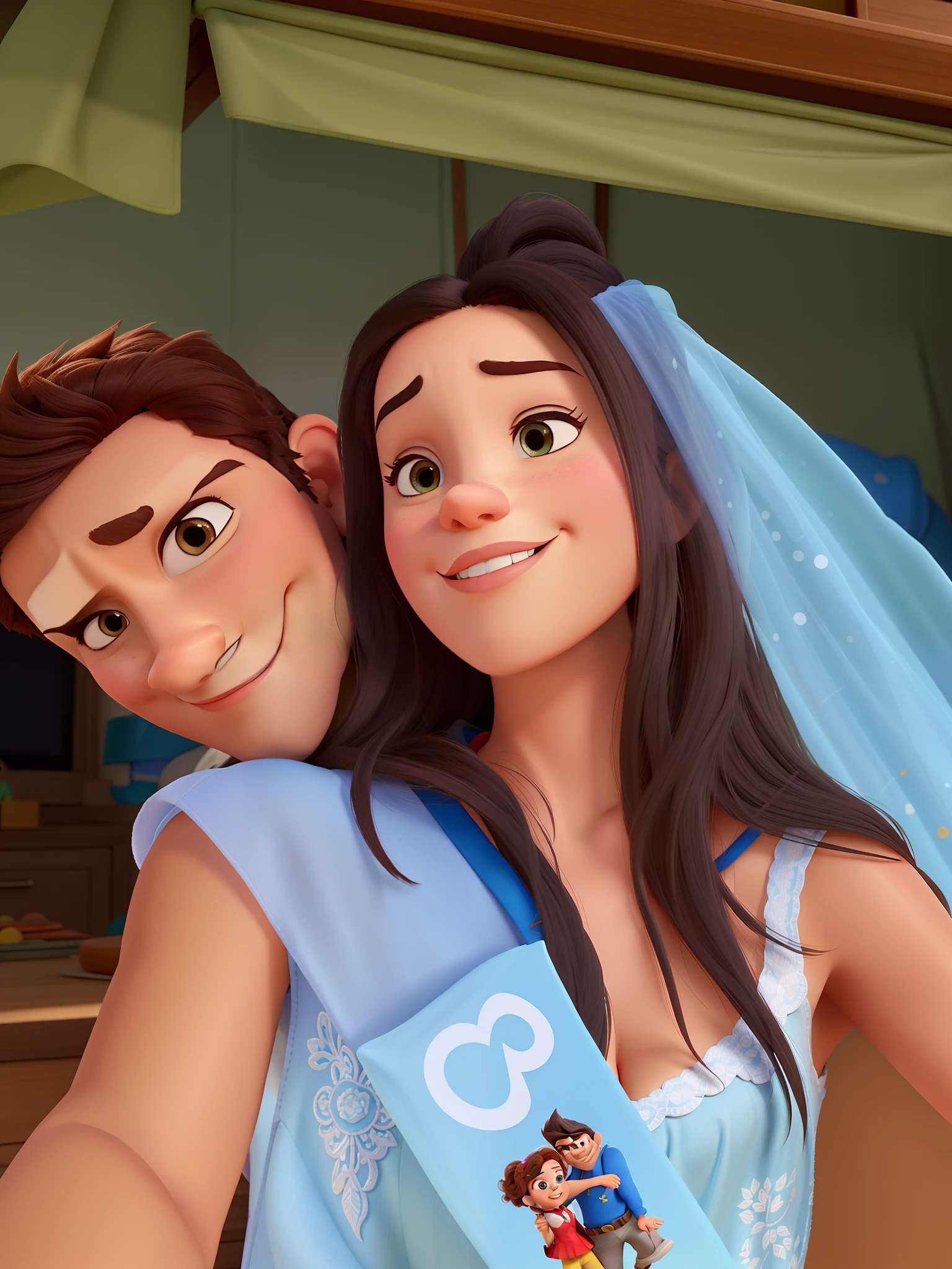 casal homem e mulher no estilo Disney Pixar, alta qualidade, melhor qualidade