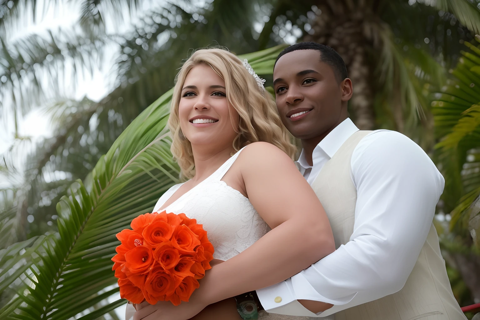 Noivos posando para foto em frente a palmeiras, crisp detail, Karolina Cummings, Casal feliz, noivos, foto do casamento, casamento, Lisa Kristine, sharpened details, Sandra, Kimberly Asstyn, version 3, Sarah, Jaqueline E, retrato de casais, Katey Truhn, imagem de perfil, Celebrando, Alana Fletcher, Directed by: Kristin Nelson