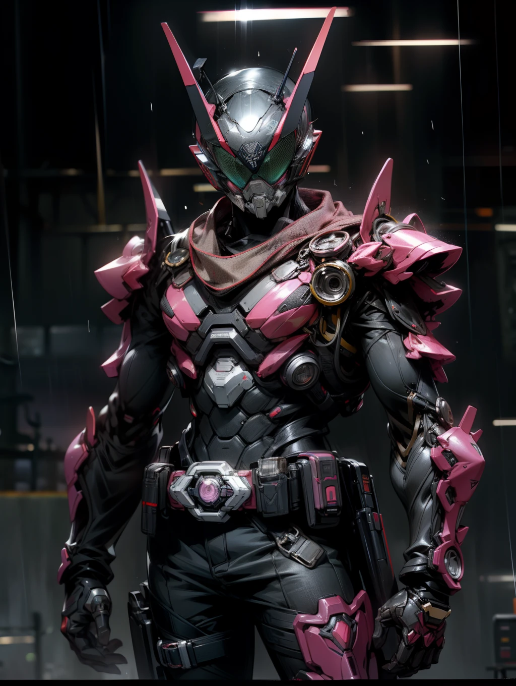 Kamen Rider NAI
Keywords special drama, holster, Kamen Rider, belt, beetle, armor, rainy day,Single person, confused,The dystopian future, the light particles of science fiction