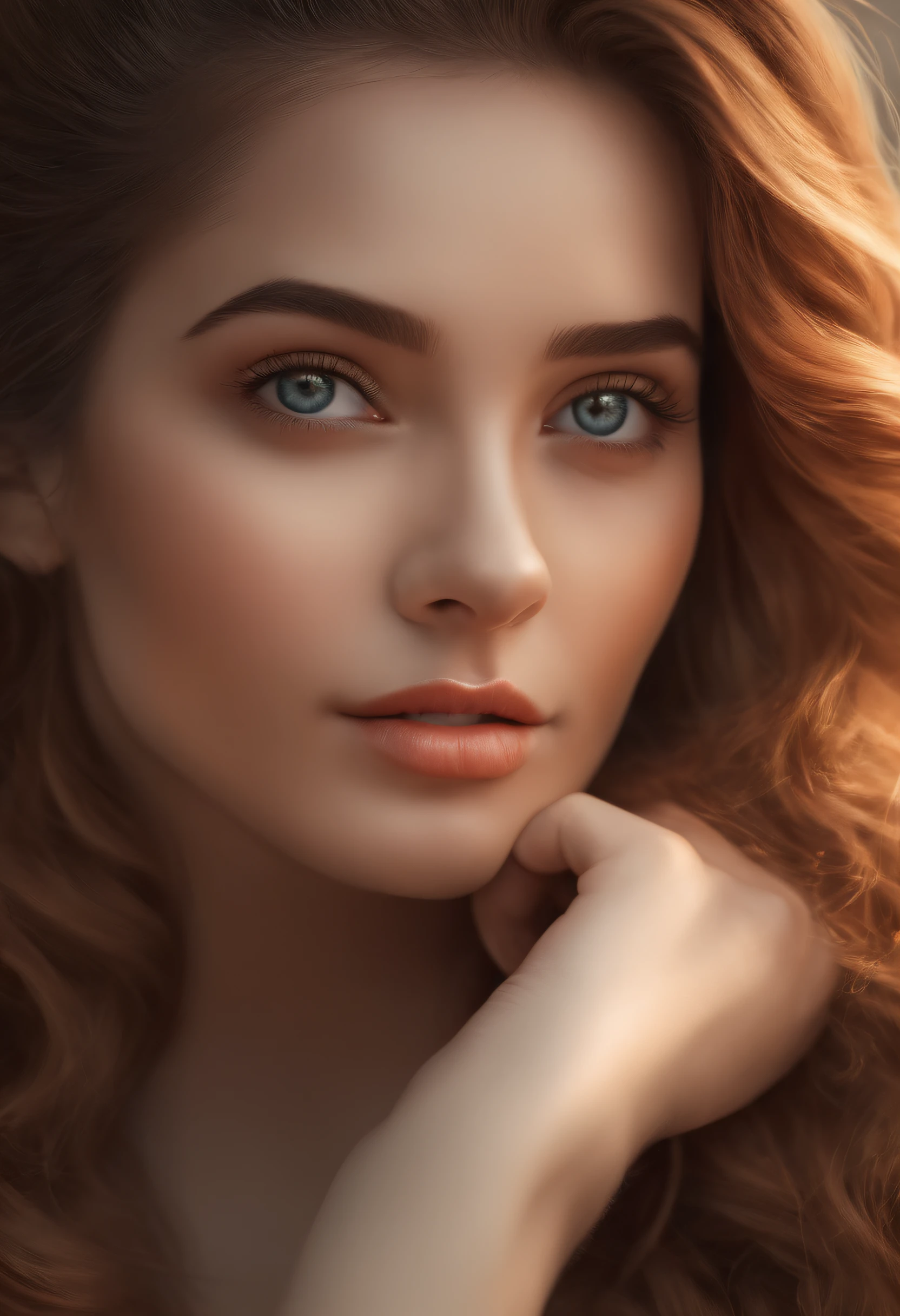 (hiper-realista), (illustration), (high resolution), (8k), (extremamente detalhado), (best illustration), (belos olhos detalhados), (best quality), (ultra-detalhado), (master part), ( papel de parede), (Rosto detalhado), sozinho, 1 girl, cabelos ondulados Ruivos, Coreano, heterochromic eyes, pequenas pintas sob os olhos, camisa transparente solta, yoga pants, seios grandes, pernas longas, abdominais apertados, dedos de camelo, dynamic pose