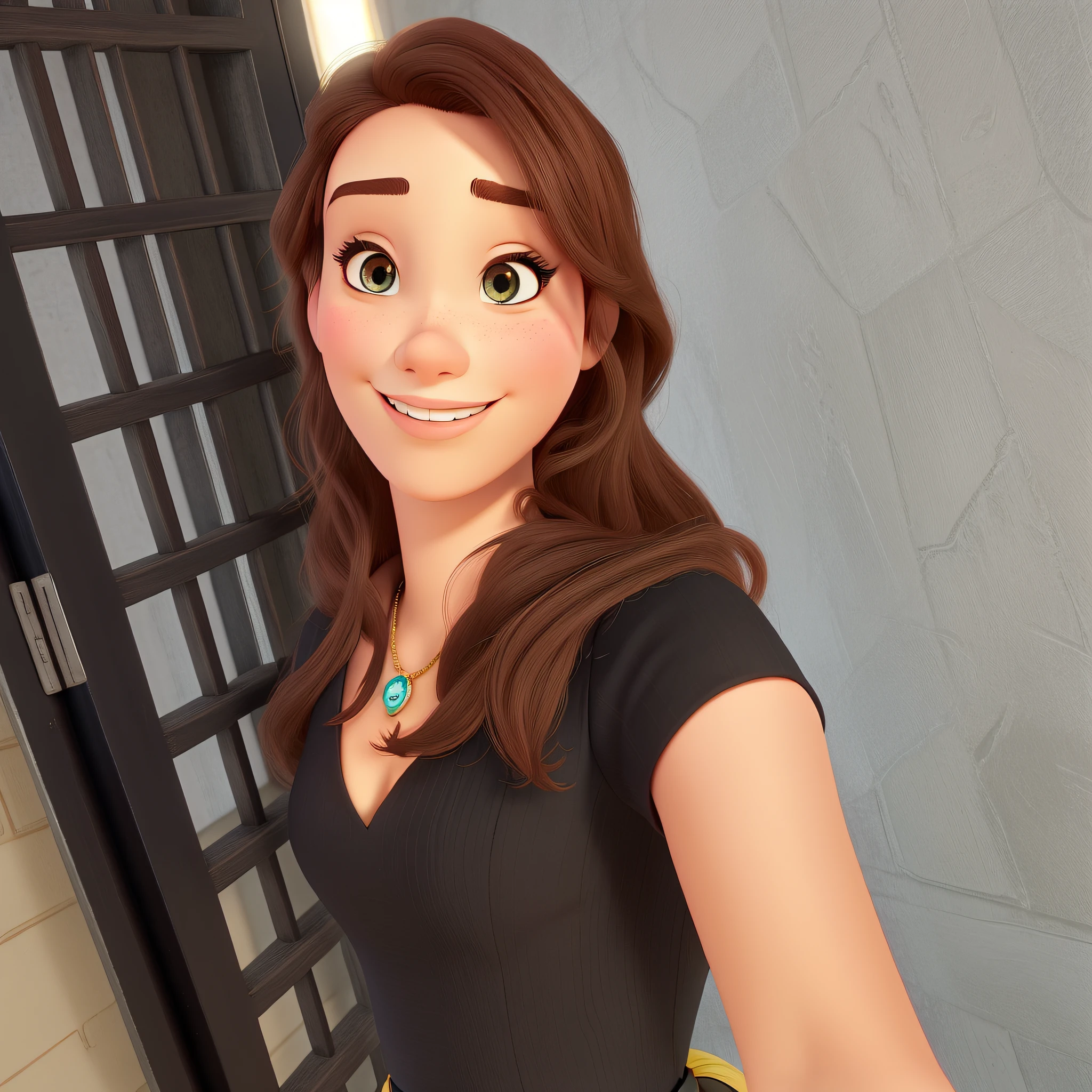 Um mulher branca estilo disney pixar, alta qualidade, melhor qualidade