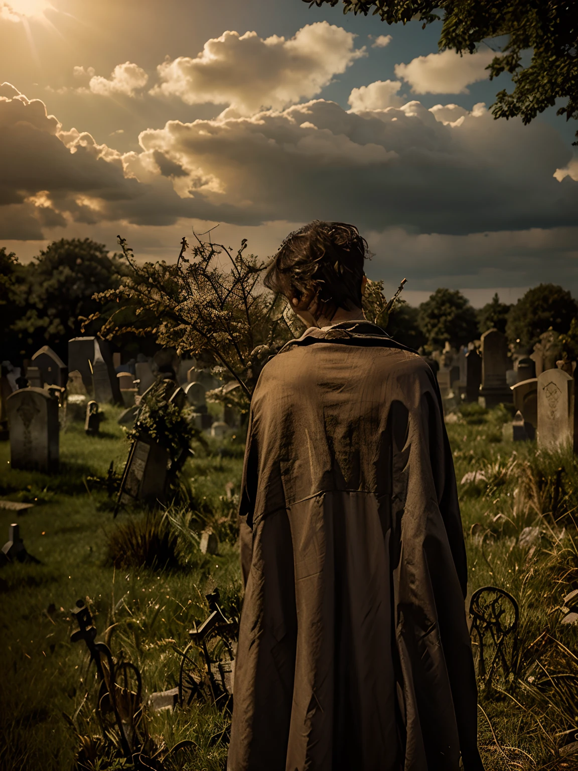 Back round graveyard realistic