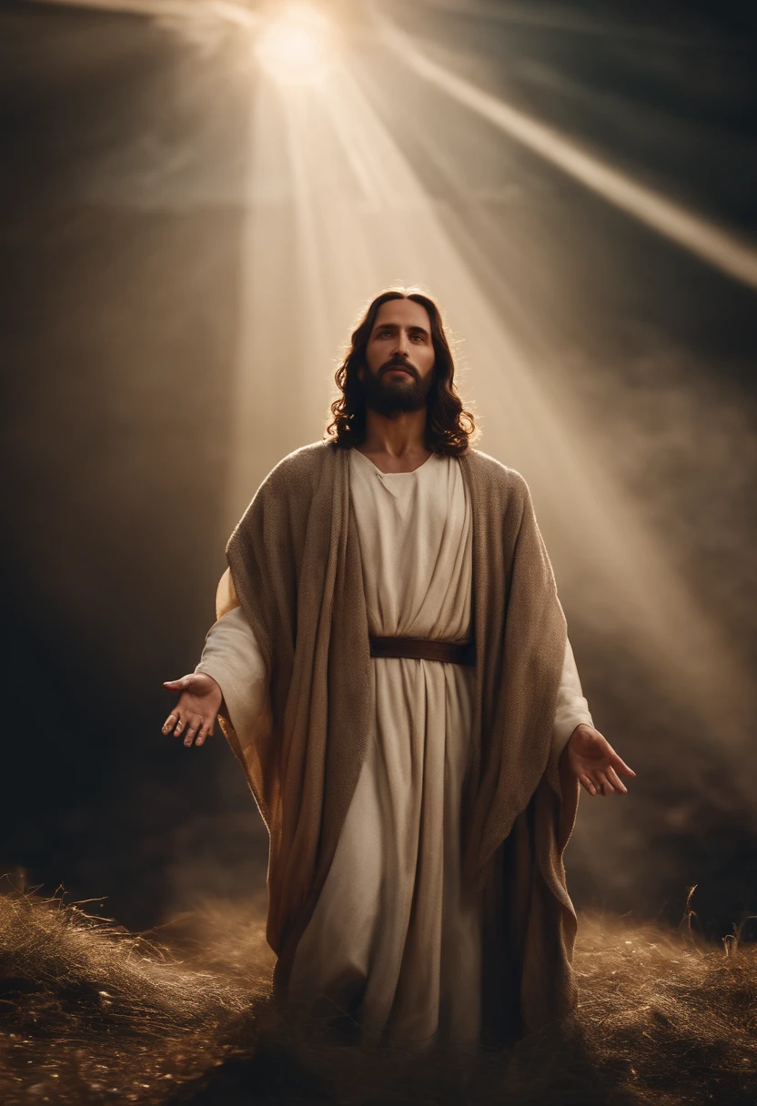 cinematic image of jesus in front in 8k resolution