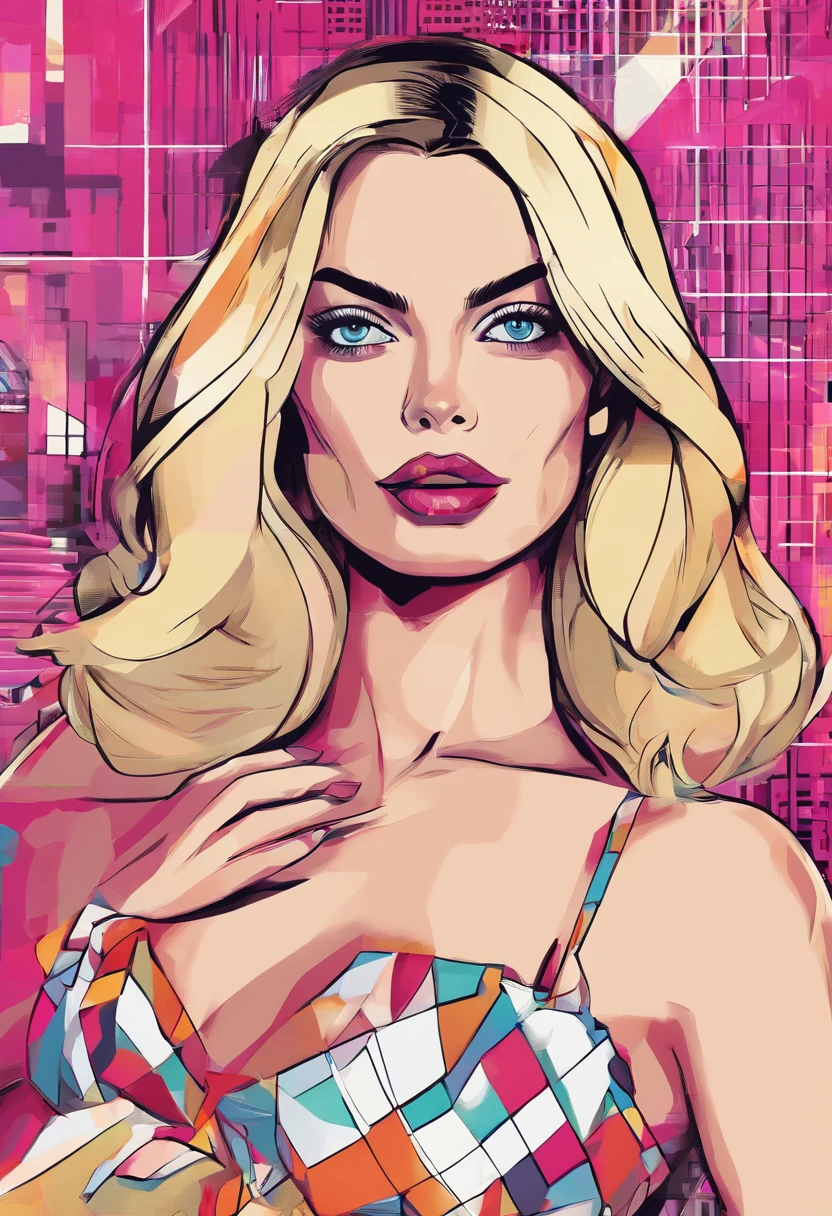 Margot Robbie, Barbie, Sensuel, blonde parfaite, Des seins parfaits, corps parfait, visage parfait, See through lingerie, Ultra-detailed
