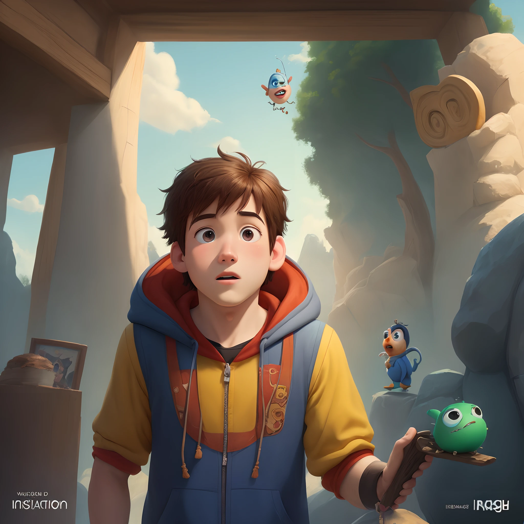 Disney Pixar Movie Cover Isaac Boy in the World of Imagination