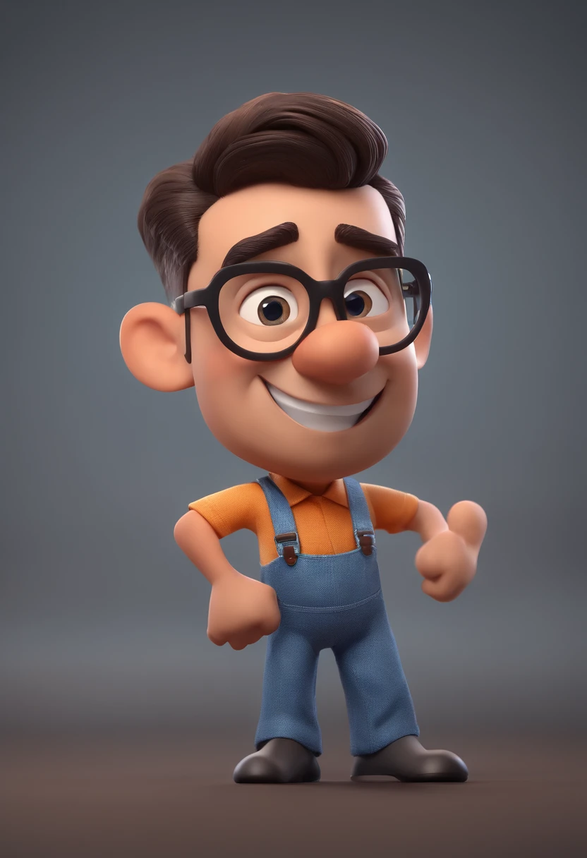 Cartoon character of a man with black glasses and a blue shirt, animation character, Caractere estilizado, animation style rendering, 3D estilizado, Arnold Maya render, 3 d render stylized, toon render keyshot, Personagem 3D, Personagem 3D, 3d rendering stylized, 3 d character render, personagem de desenho animado, Personagem de close up, Pose de personagem, (Estilo Pixar) (master part:1.2) (Bokeh) (best quality) (pele detalhada) (textura detalhada) (8k) (argila) (Cinematic lighting) (foco nítido