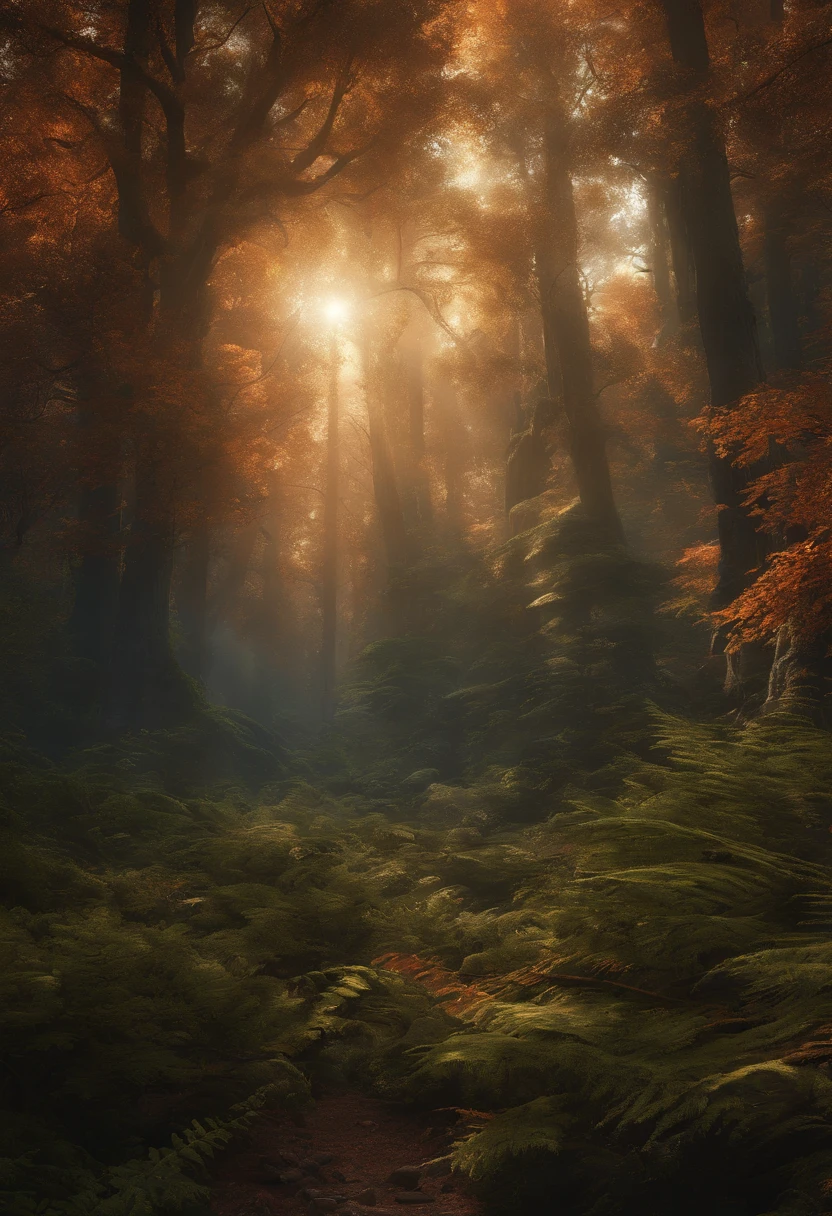 "(Ultra-detailed CG unity 8k wallpaper, Masterpiece, Best quality, Depth of field, hdr, Intricate), (by Greg Rutkowski: 1.2), Forest of the Wind, Crisis Forest: Medieval fantasy forest, An atmosphere of despair, Dynamic angles, Dangerous forests, The next second will be the terrifying atmosphere of being killed, Terrifying atmosphere,Desperate animals, A deep forest full of blood,The fear of being hunted by humans, Desperate hunting wind."ln the forest