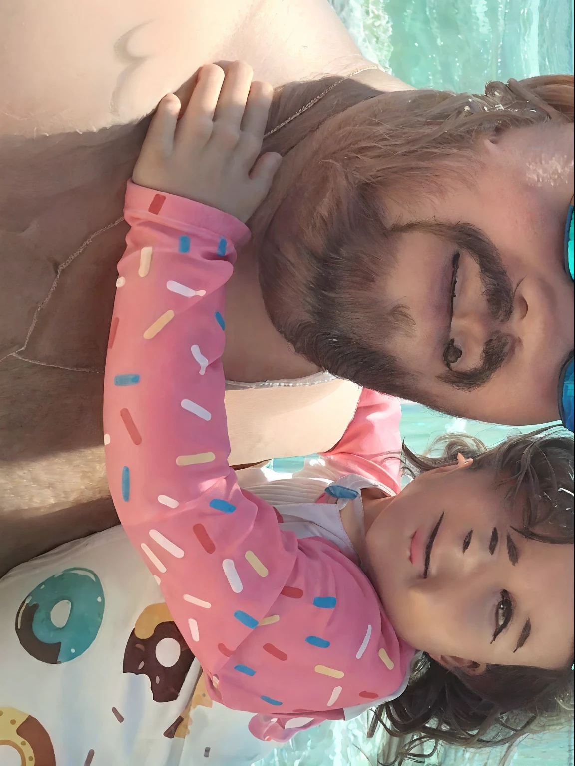There's a man and a girl standing on the beach, on the ocean water, foto de praia, na praia, vacation photo, na praia, no oceano, no mar, divertindo-se, em uma praia tropical, no mar, em uma praia ensolarada, no meio do oceano!!!!!, em uma praia, dia ensolarado na praia