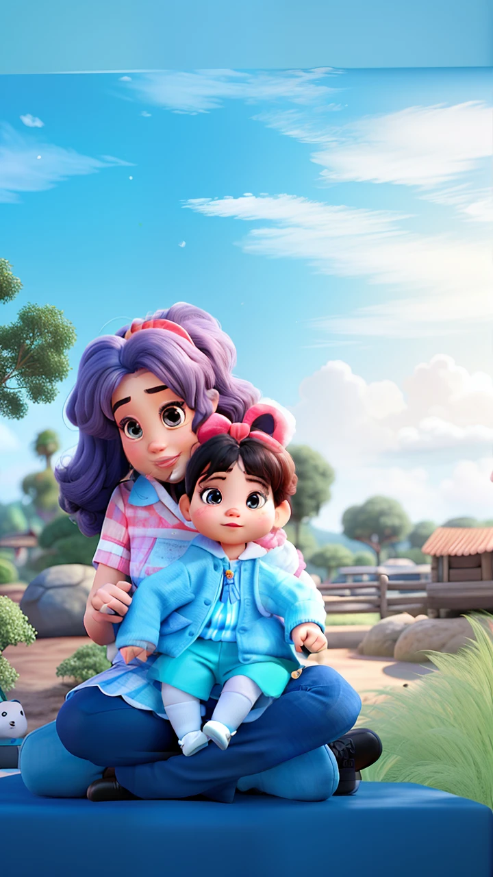 pai, Mother Baby Girl Small Hair, Disney pixar |
