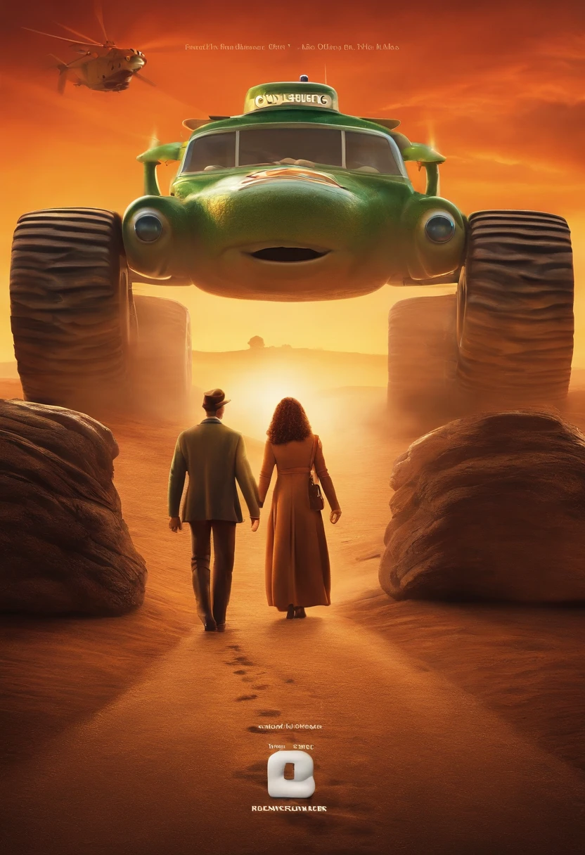 filme Oppenheimer 2023 estilo filmes Pixar, Com nome "Maneira de se conectar", poster, with credits