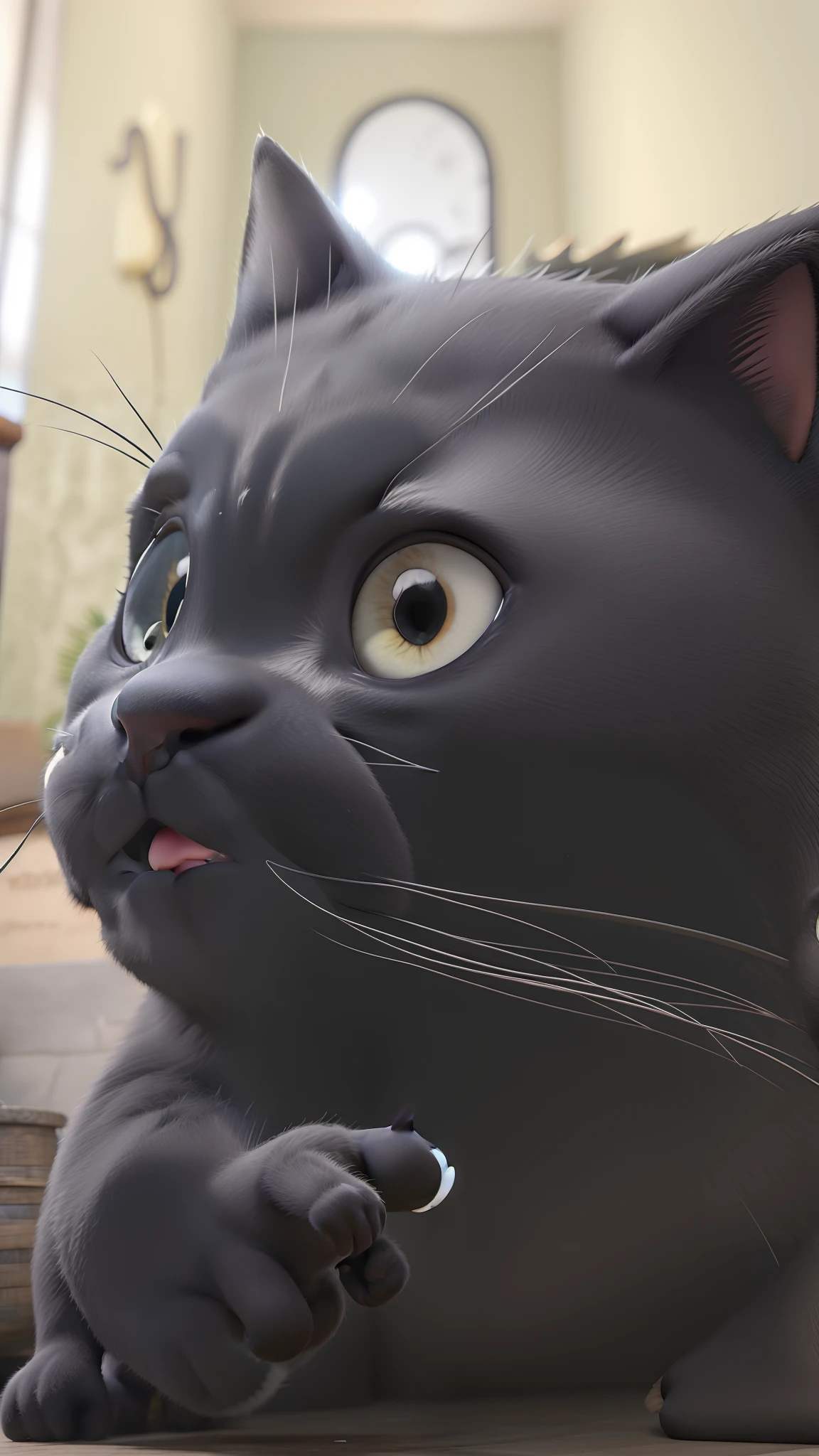 O gato preto Onix no estilo Disney pixar cartoon