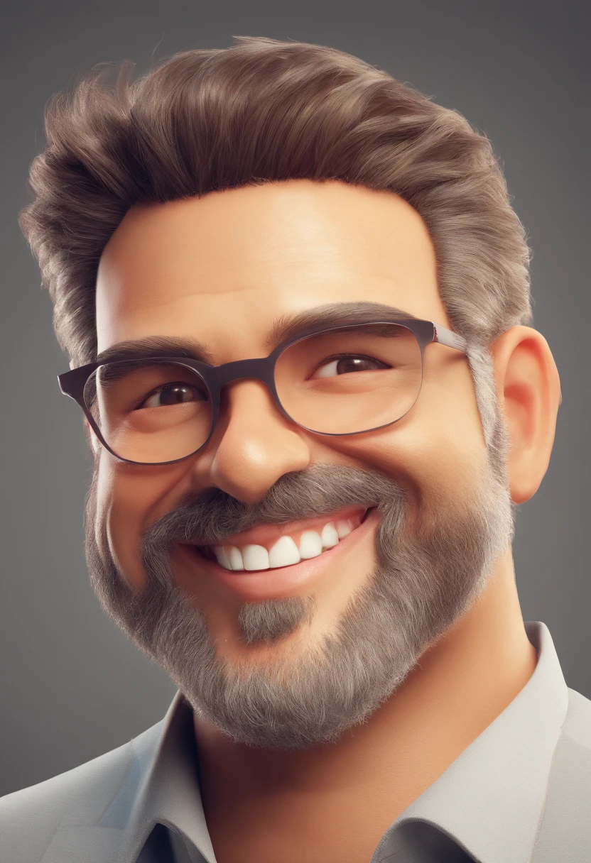 Smiling Man Illustration, sorriso insano, Homem de pele marrom com um sorriso gigante, happily smiling at the camera, sorriso atrevido, he's smiling, sorriso muito grande, Macho sorridente, foto de perfil headshot, rindo sorriso enorme, desenhando no estilo de Arte 3D, c4d, fundo de cor branco puro, estilo disney, estilo pixar render ilustracao Super Detalhe, 8k