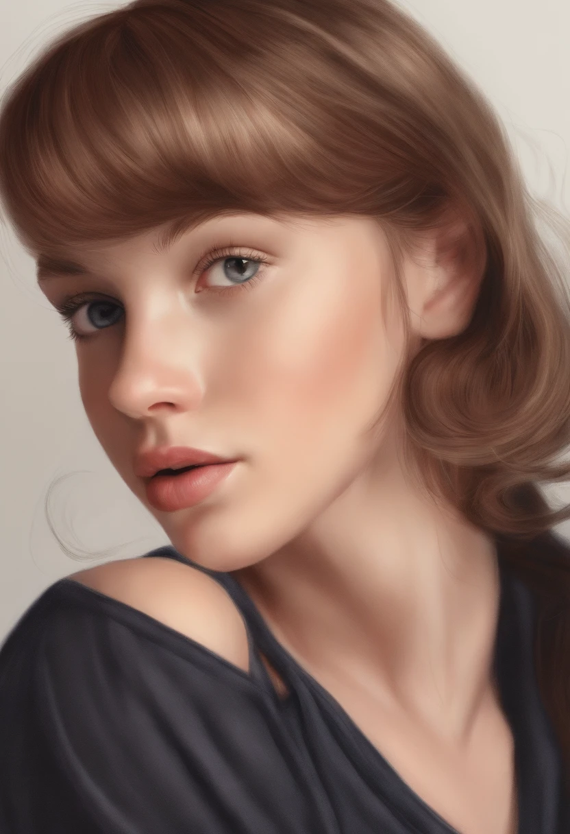 estilo pixar (master part),(best quality:1.1),(ultra-detalhado),best illustration,detalhe fino,(retrato:1.1),(close-up intenso),Desenho em aquarela)floating,1girl,sozinho,13 anos,esguio,(rosto extremamente delicado e bonito),(Olhos bonitos detalhados),thick pink lips,(cabelos desgrenhados),(vestindo uma camiseta rosa folgada),soft and lazy,(fundo simples:1.2)fundo colorido inteiro,claro,4k
