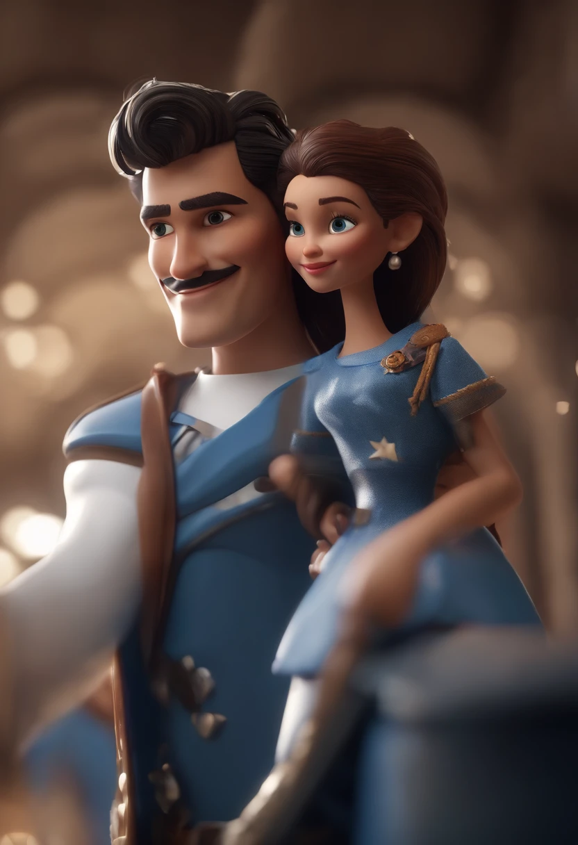 Personagem dos desenhos animados de um homem branco de 24 anos, enfermeiro, cabelo preto escuro e uma camisa azul, animation character, Caractere estilizado, animation style rendering, 3D estilizado, Arnold Maya render, 3 d render stylized, toon render keyshot, Personagem 3D, Personagem 3D, 3d rendering stylized, 3 d character render, personagem de desenho animado, Personagem de close up, Pose de personagem, (Estilo Pixar) (master part:1.2) (Bokeh) (best quality) (pele detalhada) (textura detalhada) (8k) (argila) (Cinematic lighting) (foco nítido