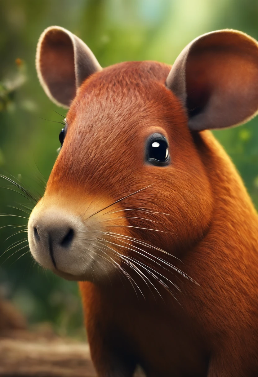 Personagem dos desenhos animados de um animal capivara filhote