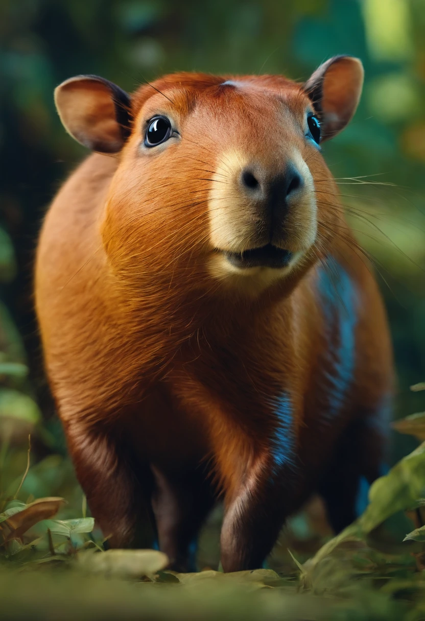 Personagem dos desenhos animados de um animal capivara filhote