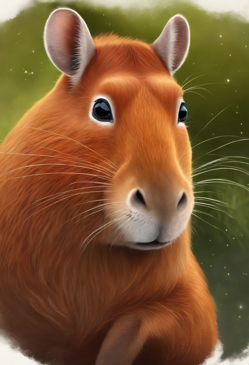 Personagem dos desenhos animados de um animal capivara filhote