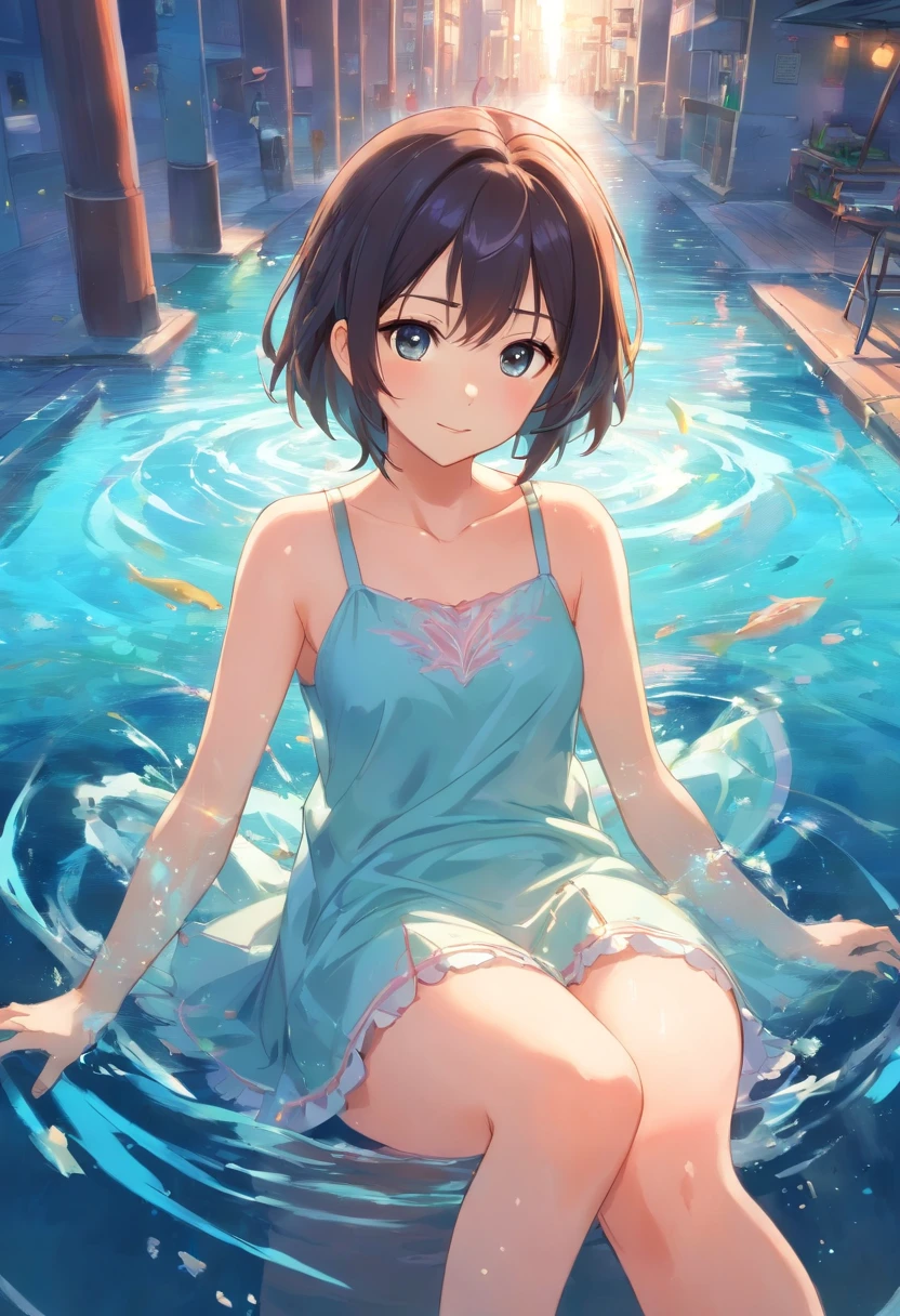 A mais alta qualidade de imagem, The best lighting effect,com olhos azuis,Stobasa(Cabelos Prateados:1.3+cabelo whaite), no banheiro, Pequenas pernas finas,saia branca curta,splashed water,Cara nova,Pure and enjoyable,Uma loli fofa,Cabelos longos e penteados,ombros vazados,barefoot,Look at your head,Lie down on the floor,levantar as pernas,Vestido transparente revela calcinha de cueca,olhos grandes,Rostos fofos em anime,Lori,meias brancas longas,masturbation