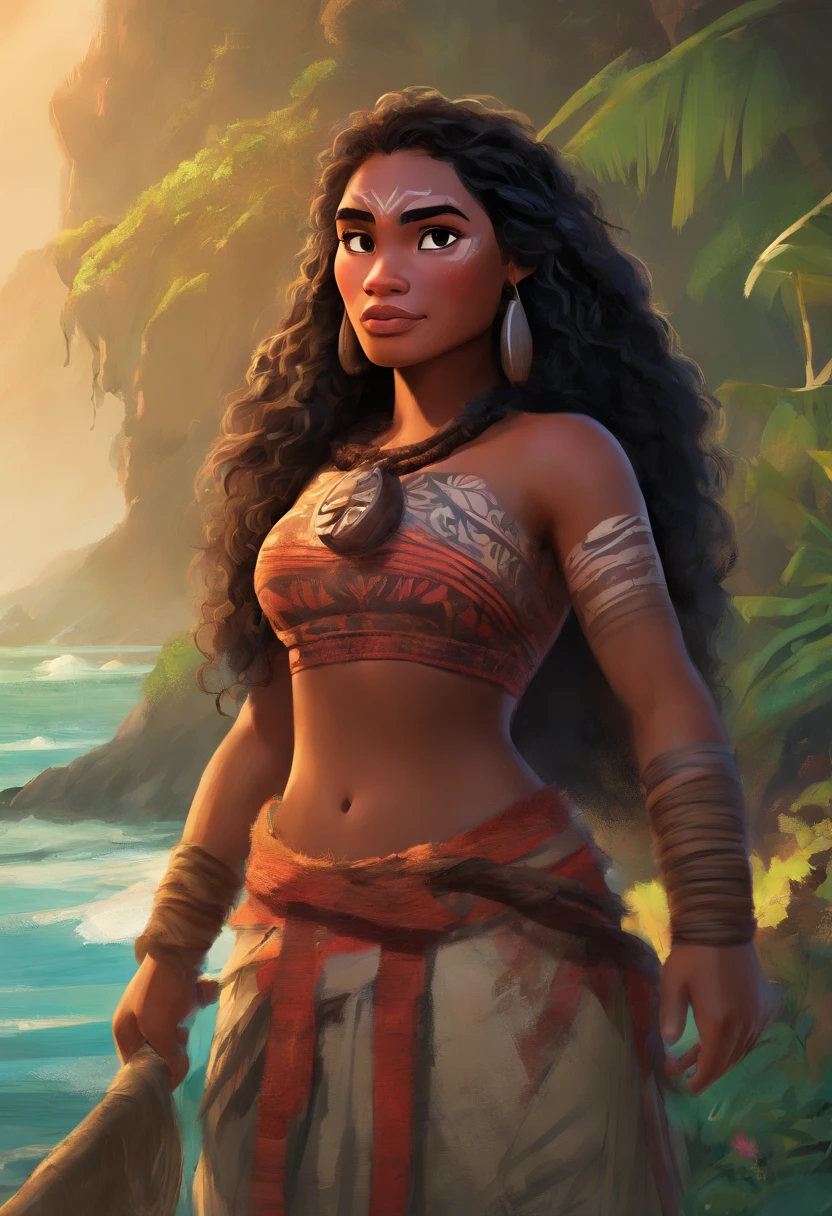 Um retrato da Moana da Disney, em Samdoesarts de JH