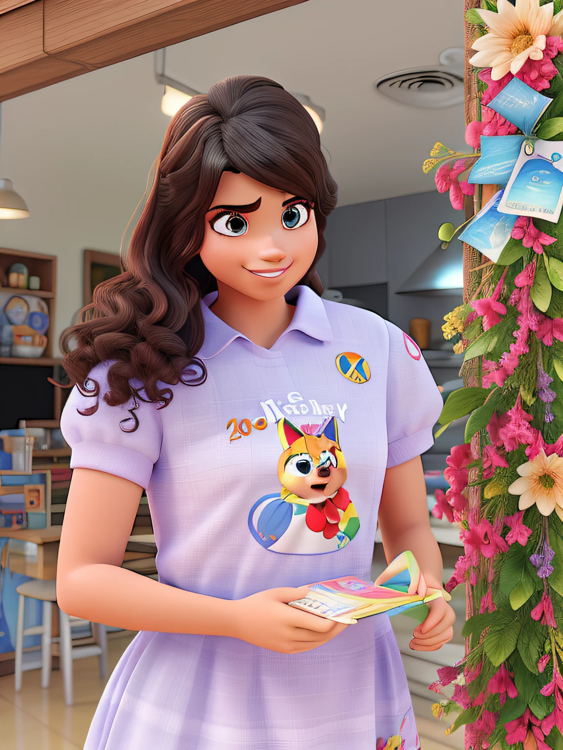 Um poster 3d inspirado no estilo disney pixar