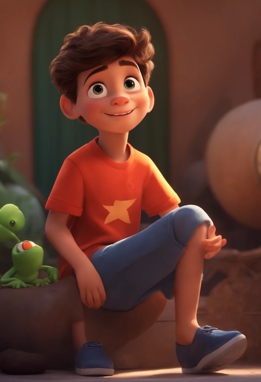 Image of a boy for a story in a YouTube video in Pixar format, He's the little allabester, He's the class leader, He's outgoing, Playful and gets up for a lot of things