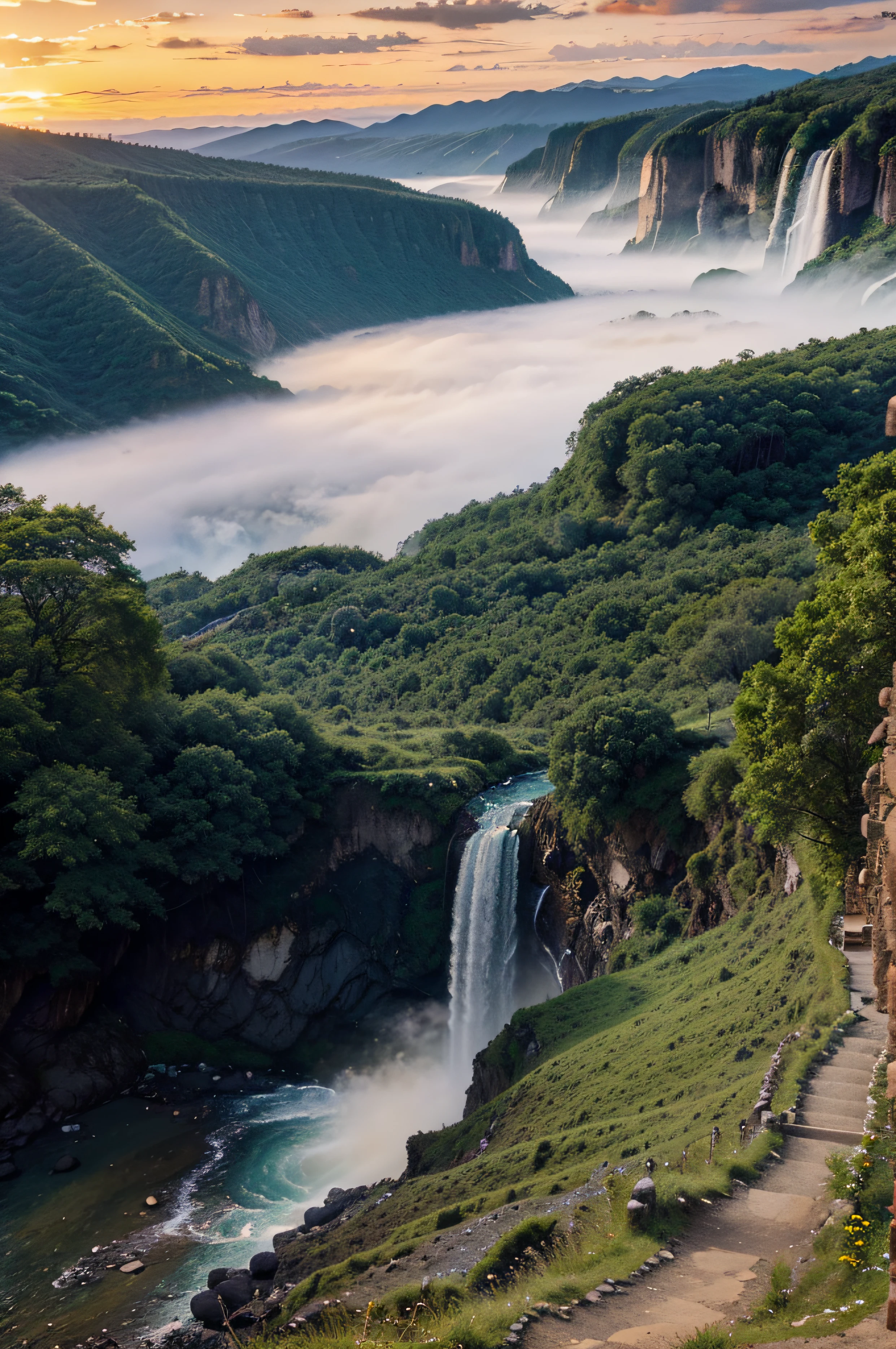 Photograph magnificent landscapes such as sunsets, mountains, waterfalls, beaches, and forests.