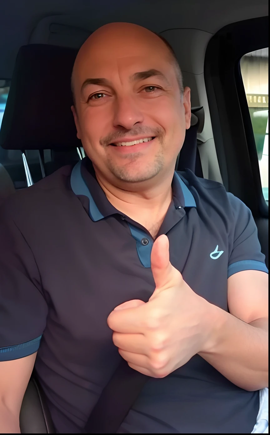 Homem em um carro dando um polegar para cima, giving a thumbs up to the camera, dando os polegares para cima, foto de perfil, edin durmisevic, muito feliz, dando um polegar para cima, Pranckevicius, riccardo federici, encho enchev, Condutor de Ene, Aykut Aydogdu