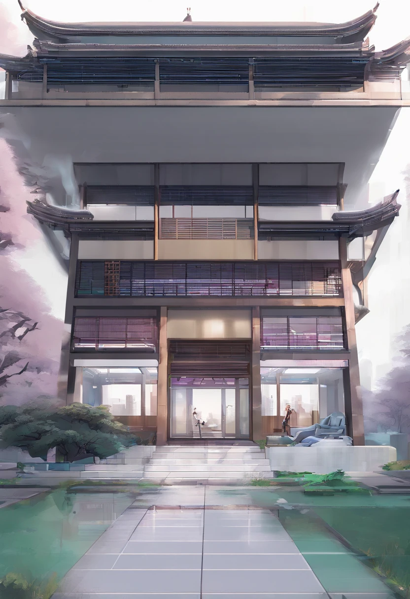 Game Academy,Ethno-style architecture,Ancient Chinese,(Future science fiction,neon lit,cyberpunked,Hologram aura、particles effect),Structurally sound、high resolution details,perfect works,White background,(tmasterpiece,best qualtiy,best qualtiy,officlal art,Beauty and aesthetics:1.2),(8K,best qualtiy,tmasterpiece:1.2)