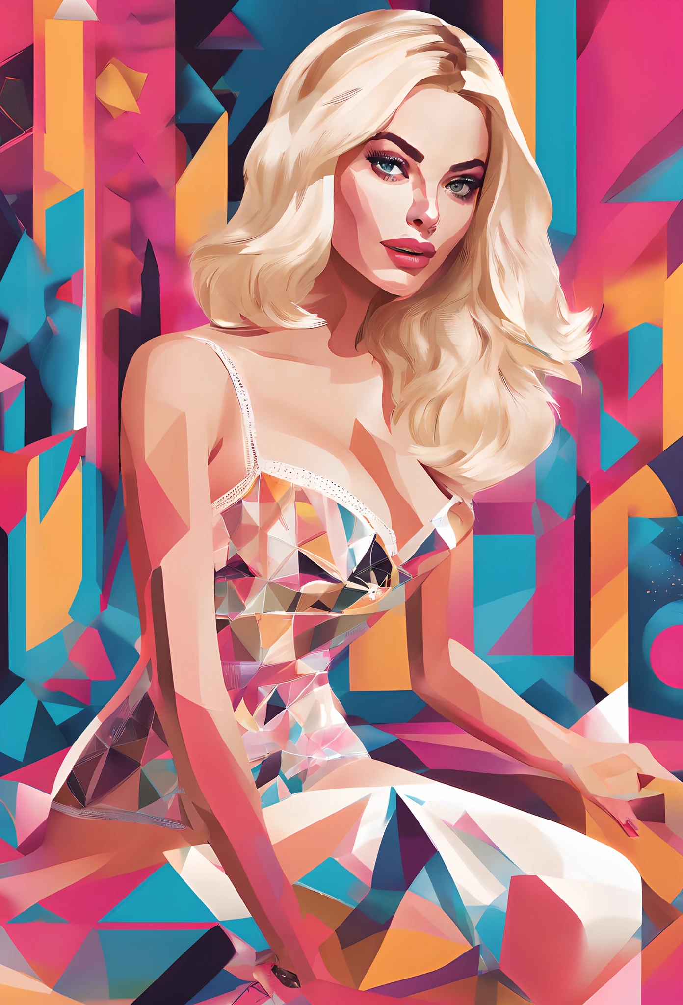regard sensuel, margot robbie, yeux légérement bleu, regard fixe