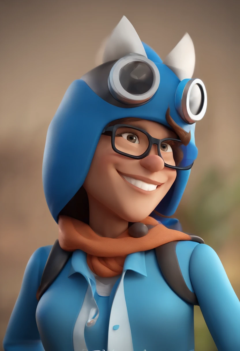 Cartoon character of a man wearing black glasses and a blue shirt, um personagem animado, Caractere estilizado, animation style rendering, 3D estilizado, Arnold Maya render, 3 d render stylized, toon render keyshot, Personagem 3D, Personagem 3D, 3d rendering stylized, 3 d character render, personagem de desenho animado, Personagem de close up, Pose de personagem, (Estilo Pixar) (master part:1.2) (Bokeh) (best quality) (pele detalhada) (textura detalhada) (8k) (argila) (Cinematic lighting) (foco nítido，Senta e vaza a parte superior do corpo