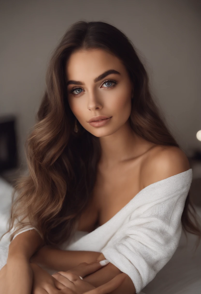 Femme arafed avec débardeur et culotte assortis, fille sexy aux yeux bruns, Portrait Sophie Mudd, cheveux bruns et grands yeux, Selfie d’une jeune femme, Yeux de chambre, Violet Myers, sans maquillage, maquillage naturel, Regarder directement la caméra, Visage avec Artgram, Maquillage subtil, Superbe photo du corps entier, dans la chambre, clivage, salle de sport