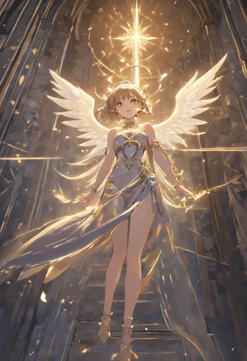 (Professional 3D Rendering:1.3) in the (Realistic:1.3) The most beautiful art photos in the world,Angels falling from the soft bright sky, ((Angel in heaven descends from heaven in dynamic pose, fantastic location, Majestic and cluttered environment)), Whole body 8K unit rendering, action SHOT, skin pore, Very dark lighting, heavy shading, A detailed, Detal Face, (vibration, realistic photo shot, Realistic, Dramatic, darkly, foco nítido, 8K), ((((Use skins)))), (complex:1.4), Decadent, (ighly detailed:1.4), digitial painting, rendering by octane, art stations, concept-art, suave, foco nítido, Illustration, From the budding of art, (Roisch:0.23), Vlop Ilya Kuvshinov, e Gregg Rutkowski e Alphonse Mucha Gracias, (globalillumination, studio lights, Amount of light), lotr, Fanciful, we, Intellosbians, ((Dark ancient city background:1.3)),CG Sesociedad,art stations