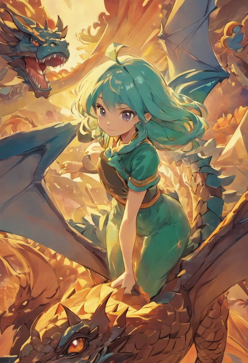 retrato da mulher, on top of a Dragon ::style cartoon, (((Front view))), Estilo Disney Pixar, Filme 3D, altamente detalhado, vivid colors (((corpo inteiro))) ::n_style realista, anime