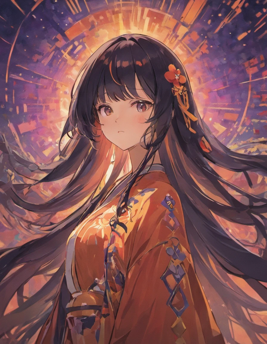 Girl with black long hair