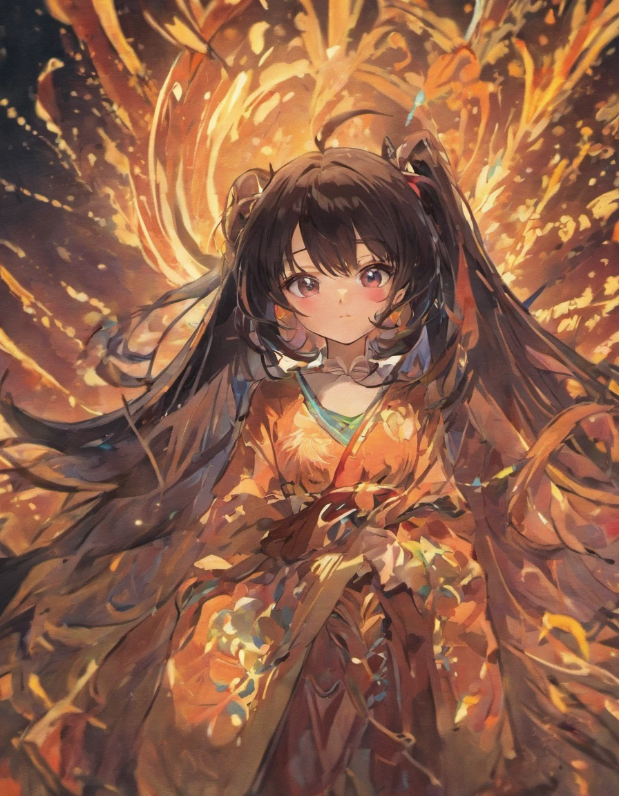 Girl with black long hair