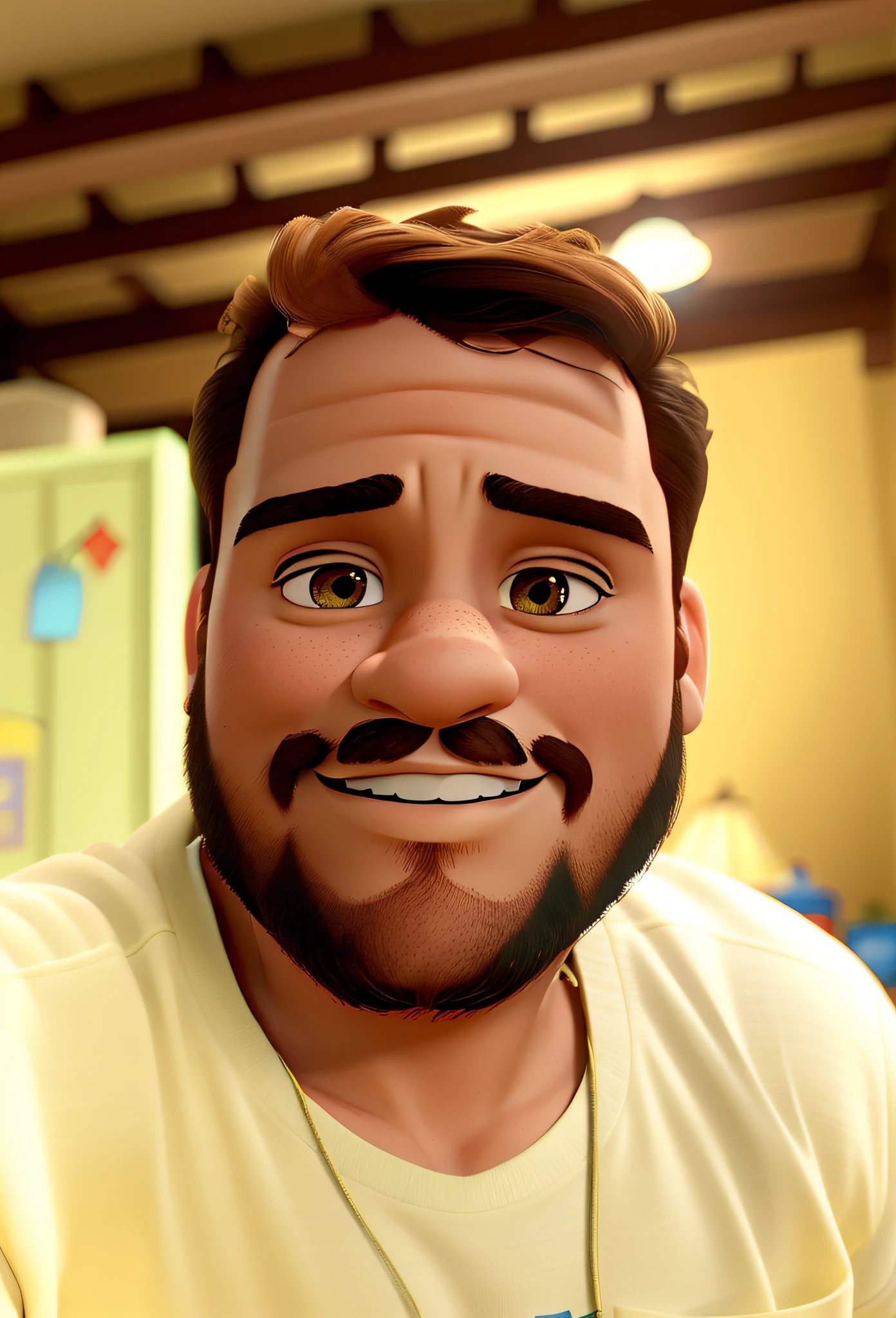 Um homem moreno estilo disney pixar, alta qualidade, melhor qualidade