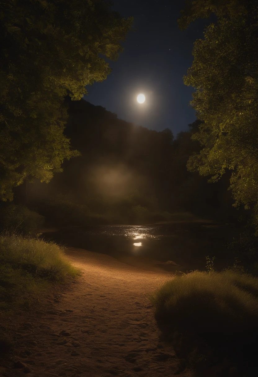 (8k, Qualidade Superior, master part: 1.2), (Realistic, fotorrealista: 1.37), Super Detalhe, uma menina, Wide viewing angle, Jardim Firefly, muita luz fraca e vagalumes voando ao redor, Noite