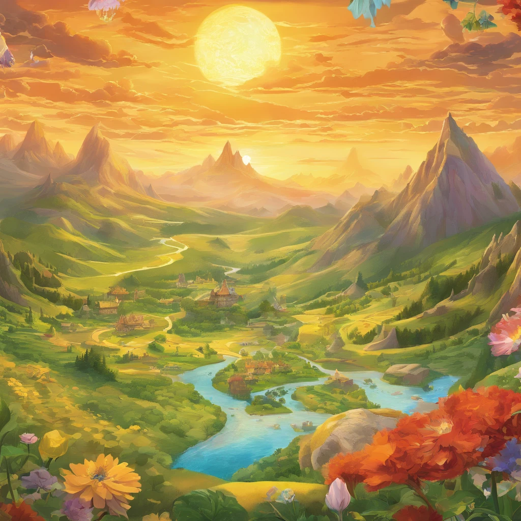 Crie um cartaz inspirado na Disney Pixar com o personagem sendo o Crie um cartaz inspirado na Disney Pixar com o personagem sendo envision a young apprentice, dressed in attire reminiscent of the inhabitants of Middle-earth, exploring a vast Excel map resembling an ancient parchment. The map is adorned with intricate details representing cells and formulas. The apprentice is surrounded by magical formulas that float in the air and transform into colorful charts around them. The setting is a lush version of Middle-earth, with green hills covered in flowers, crystal-clear streams, and a clear sky with vibrant clouds. The sunlight casts a golden radiance on the the apprentice, highlighting their expression of wonder as they discover the world of Excel. The colors are vibrant, with shades of green from the hills, blue from the sky, and the brilliance of magical formulas in shades of red, blue, and yellow. The art capturing the beauty and magic of Middle-earth, but with vivid colors that accentuate the joy. Ensure that the colors are bright, and that the details of the formulas stand out, creating an image that combines the atmosphere of "The Lord of the Rings" with the excitement of Excel exploration