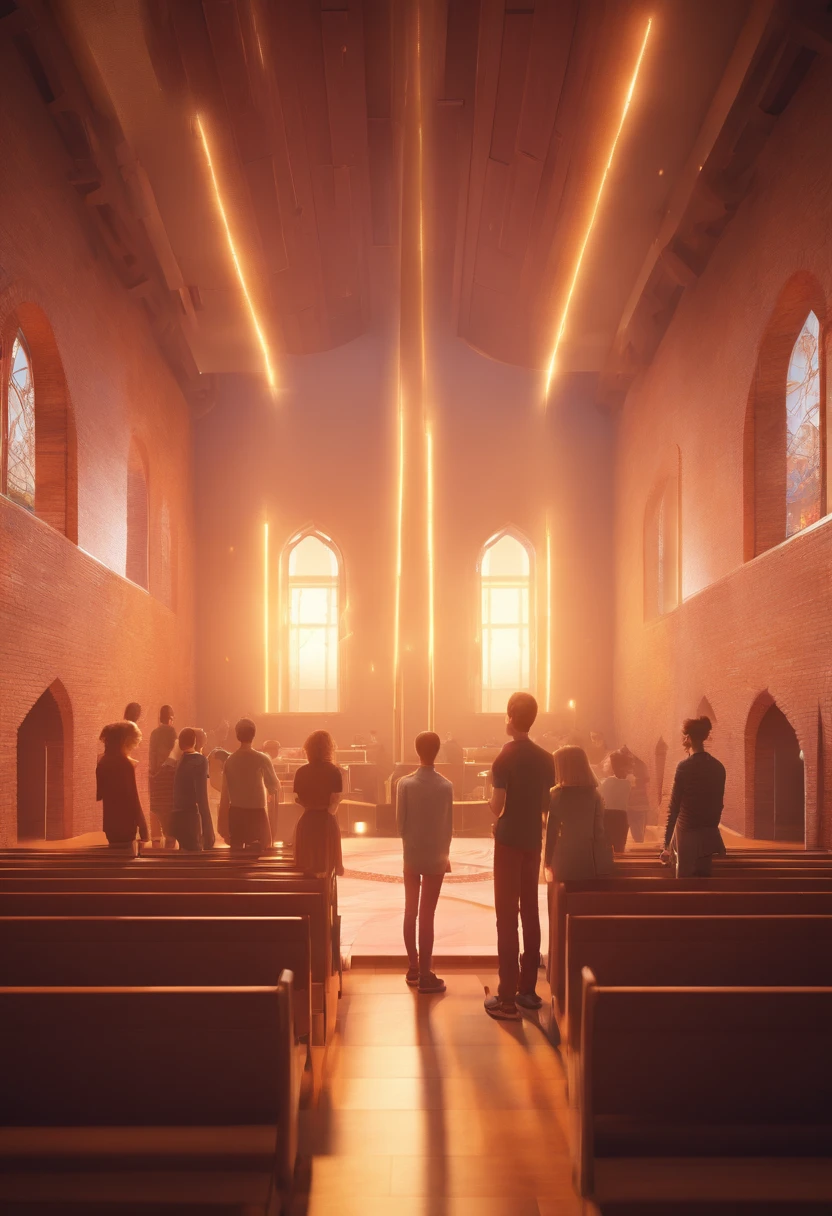 Image of a group of teenagers in Worship of God in a worship room