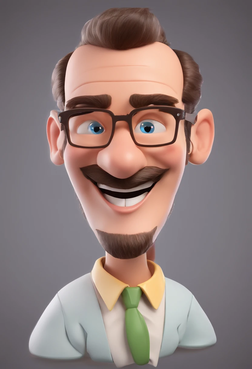 Smiling Man Illustration, sorriso insano, Homem de pele marrom com um sorriso gigante, happily smiling at the camera, sorriso atrevido, he's smiling, sorriso muito grande, Macho sorridente, foto de perfil headshot, rindo sorriso enorme, desenhando no estilo de Arte 3D, c4d, fundo de cor branco puro, estilo disney, estilo pixar render ilustracao Super Detalhe, 8k