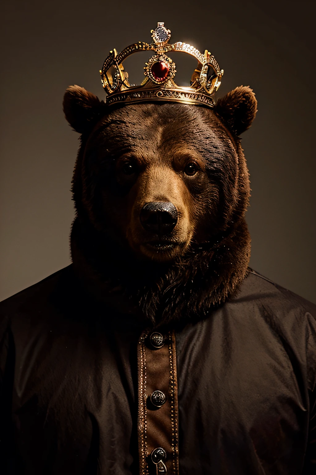 Bear with a crown on his head