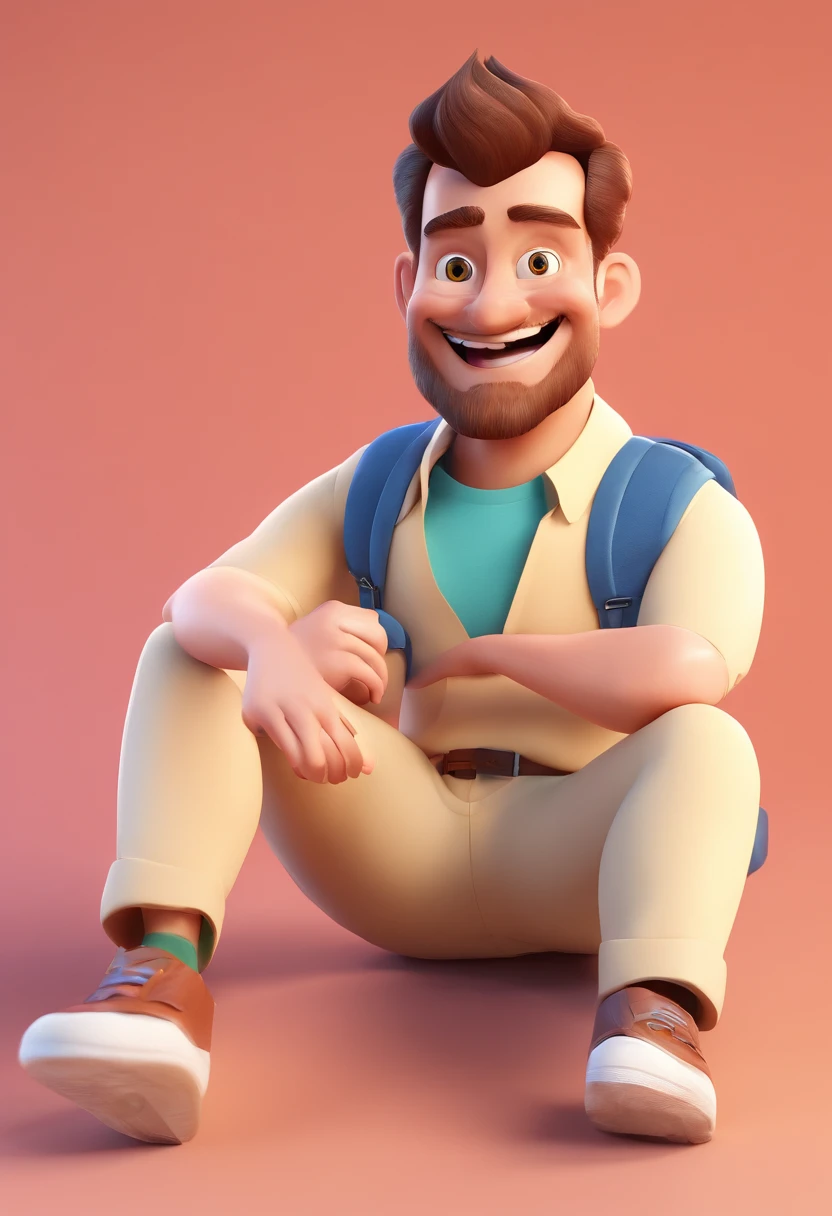 Smiling Man Illustration, sorriso insano, Homem de pele marrom com um sorriso gigante, happily smiling at the camera, sorriso atrevido, he's smiling, sorriso muito grande, Macho sorridente, foto de perfil headshot, rindo sorriso enorme, desenhando no estilo de Arte 3D, c4d, fundo de cor branco puro, estilo disney, estilo pixar render ilustracao Super Detalhe, 8k
