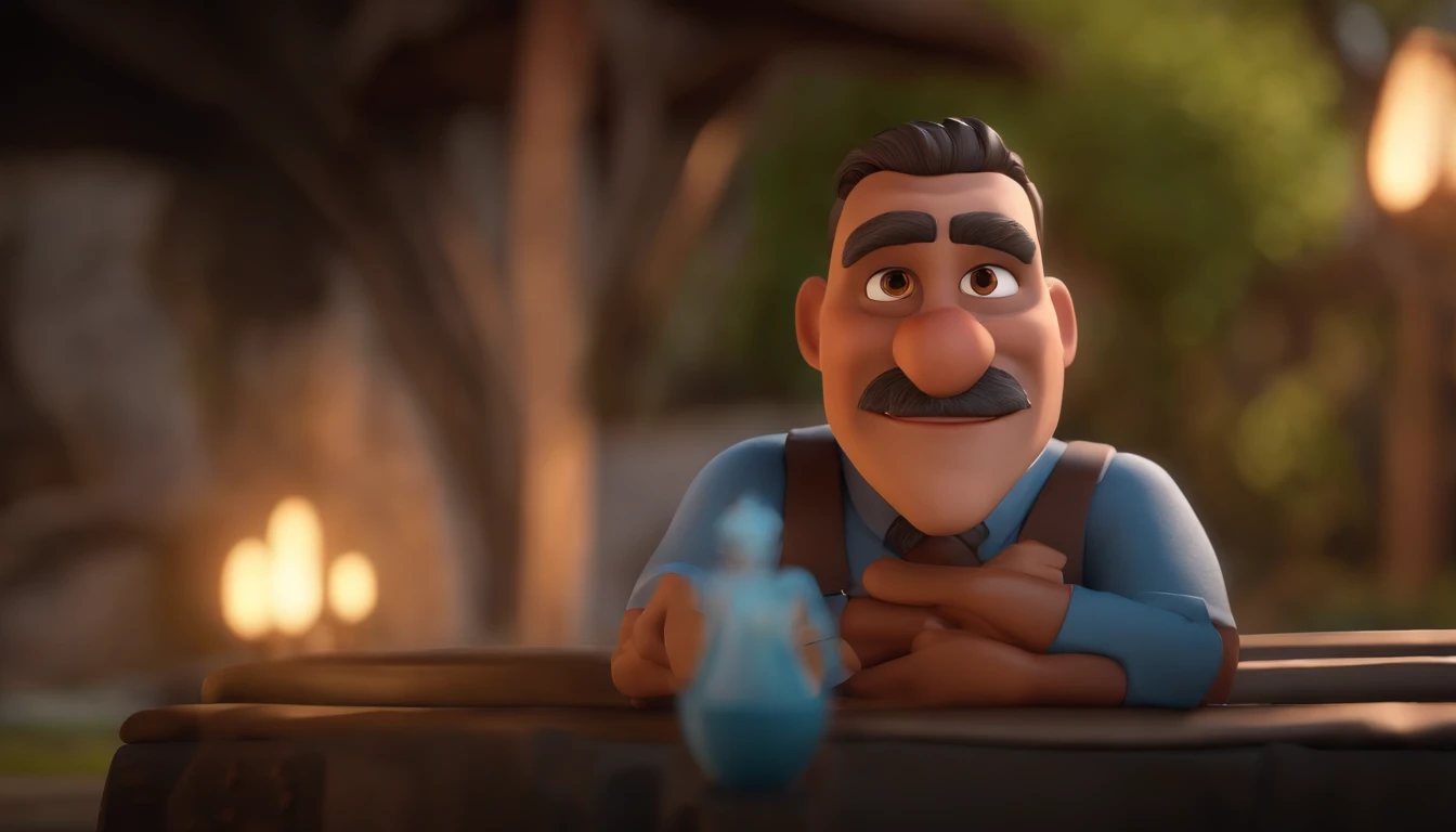personagem dos desenhos animados de um homem com cabelos escuros e corte em degrade e uma barba grande estilo lenhador com alguns fios brancos no queixo,personagem de 32 anos, animation character, Caractere estilizado, animation style rendering, 3D estilizado, Arnold Maya render, 3 d render stylized, toon render keyshot, Personagem 3D, Personagem 3D, 3d rendering stylized, 3 d character render, personagem de desenho animado, Personagem de close up, Pose de personagem, (Estilo Pixar) (master part:1.2) (Bokeh) (best quality) (pele detalhada) (textura detalhada) (8k) (argila) (Cinematic lighting) (foco nítido