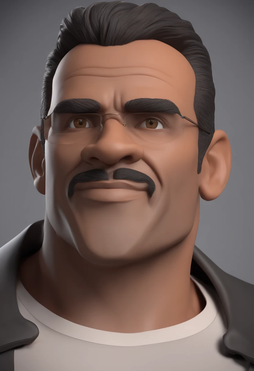 Personagem dos desenhos animados de um homem de 40 anos, cabelo preto bem baixoe uma camisa preta, de barba preta com detalhes branco, animation character, Caractere estilizado, animation style rendering, 3D estilizado, Arnold Maya render, 3 d render stylized, toon render keyshot, Personagem 3D, Personagem 3D, 3d rendering stylized, 3 d character render, personagem de desenho animado, Personagem de close up, Pose de personagem, (Estilo Pixar) (master part:1.2) (Bokeh) (best quality) (pele detalhada) (textura detalhada) (8k) (argila) (Cinematic lighting) (foco nítido