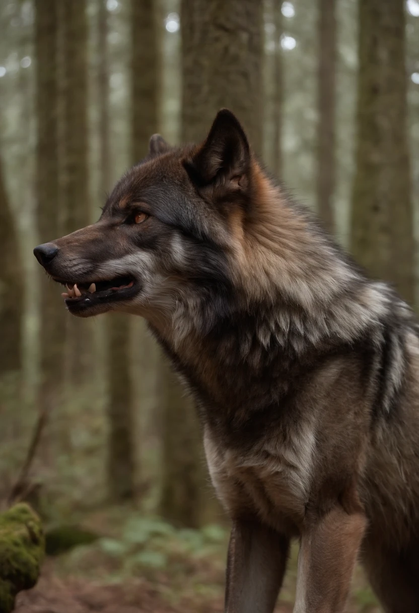 : Skin Wolves are beings that have undergone a drastic and grotesque mutation. They start out as humans, but exposure to Chaos or dark rituals turns them into monsters. Seu nome "Lobos de Pele" vem da pele bestial que cobre seus corpos. Eles possuem garras afiadas, dentes pontiagudos e uma pelagem grossa, lembrando a de lobos ou outras criaturas ferozes. Their human features are deformed, and often have glowing demonic eyes.